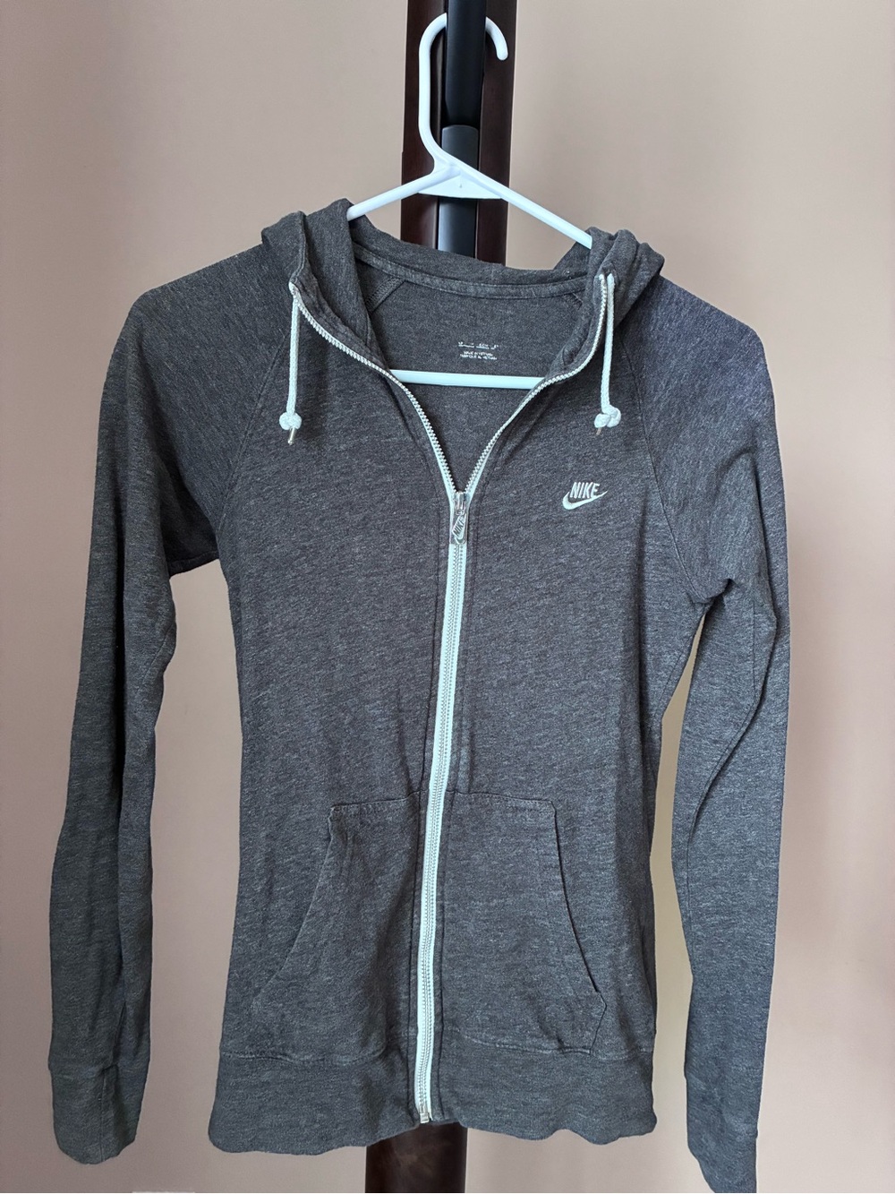 Nike Women's Charcoal Gray Full-Zip Hooded Sweatshirt
